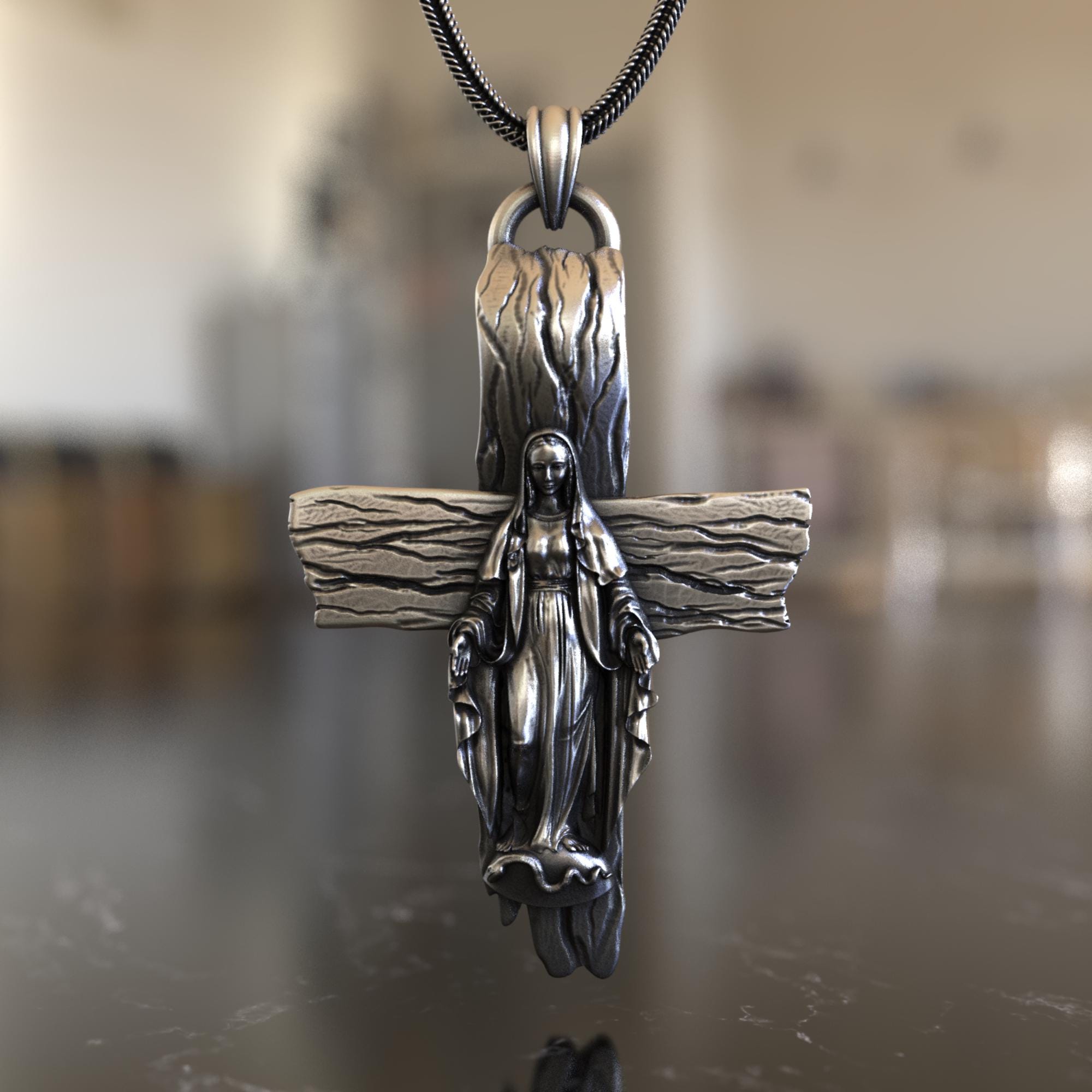 Collana con croce della Vergine Maria Virgen de Guadalupe Nostra