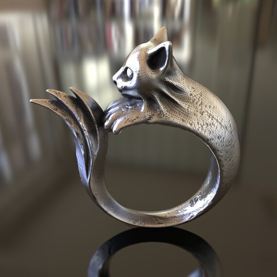 925 Sterling Silver Cat Ring Handcrafted Unisex Feline inspired Whimsical Design Perfect Gift for Cat Lovers Animal Enthusiasts Etsy