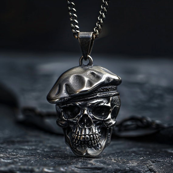 Collana Memento Mori In Argento Sterling 925 – Ciondolo Teschio E Rose – Gioiello Simbolico Per Uomo E Donna – URONE
