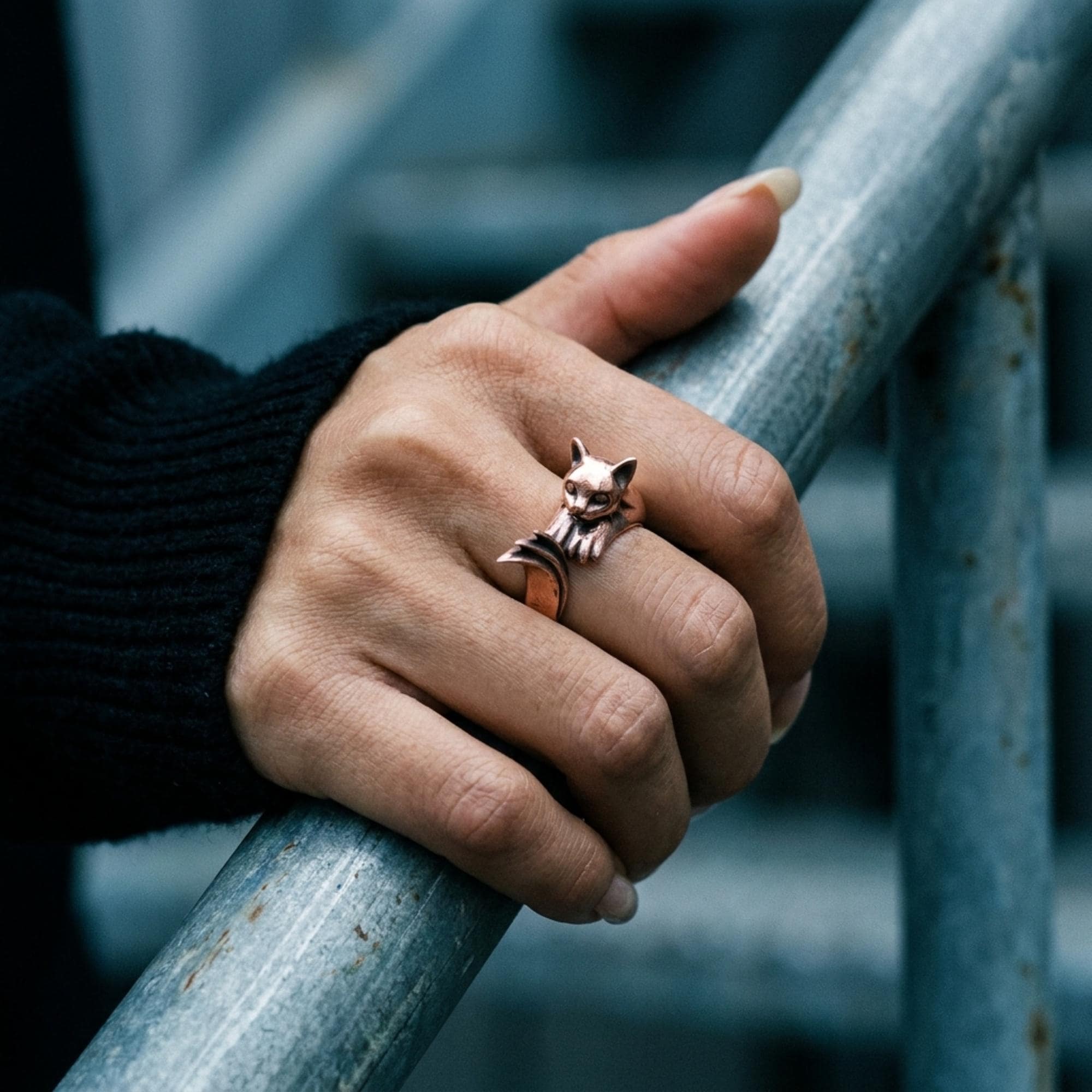 925 Sterling Silver Cat Ring - Handcrafted, Unisex, Feline