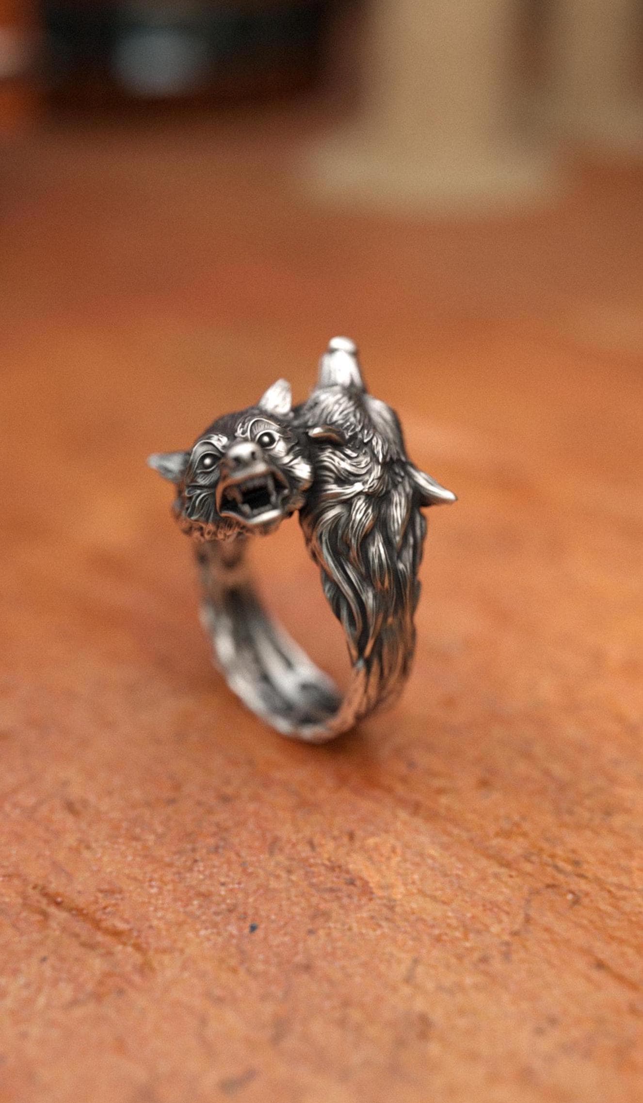 アクセサリー gaboratory wolf ring silver 925 gaboratory wolf ring silver 925 925 Sterling Silver Double Wolf