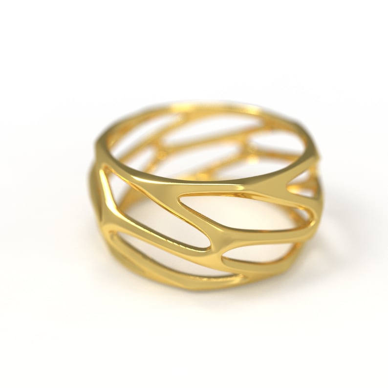 Parametric Design Handmade Sterling Silver Men Brutal Ring, Silver Men Wedding Ring, Men Wedding Band, Ornament Men Ring Minimalist Ring image 5