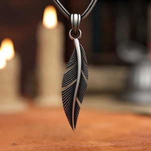 Feather Necklace Sterling Silver Bird Feather Charm Pendant , Boho Necklace, Feather Jewelry, Boho Jewelry
