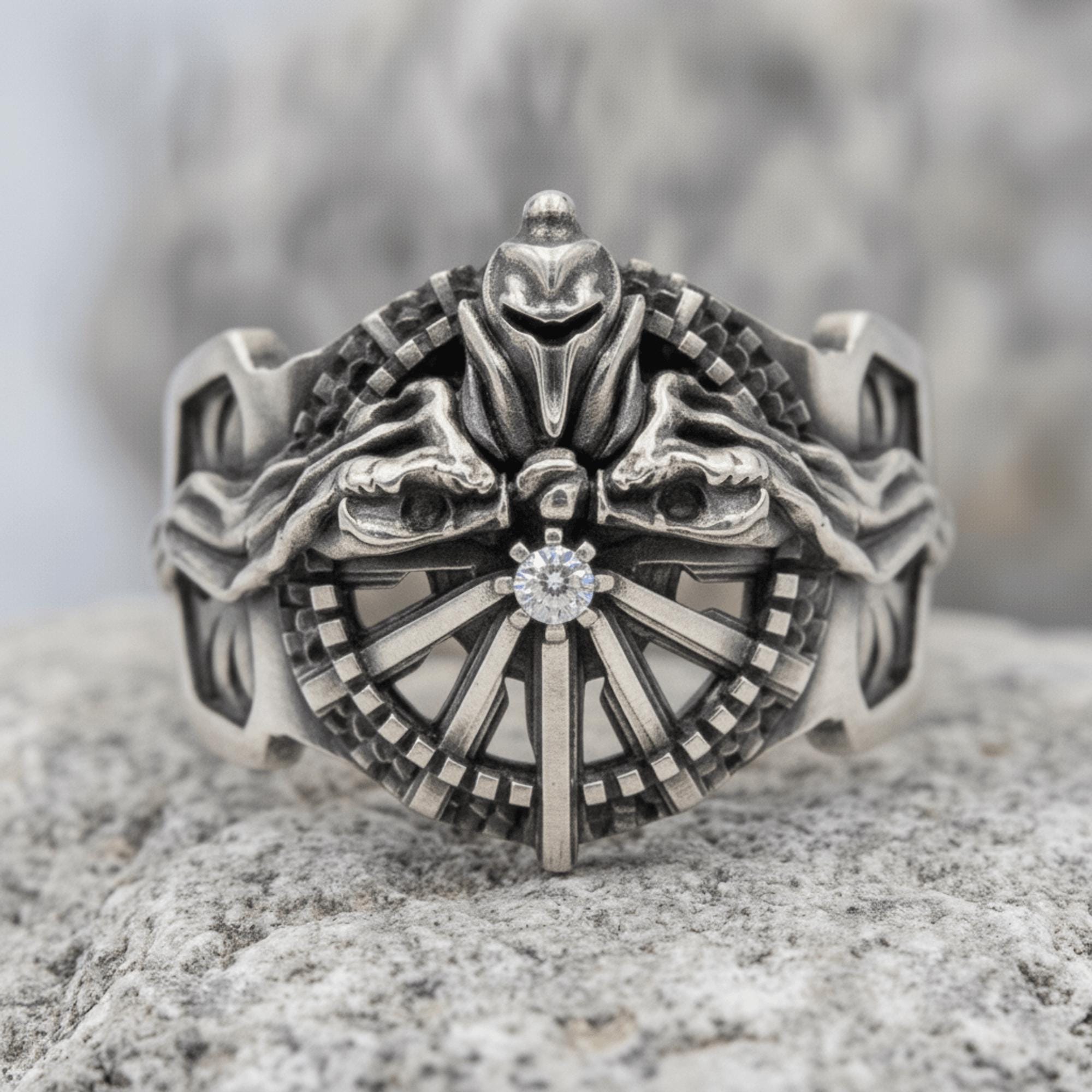 Legend of Lucii Ring - Handmade 925 Sterling Silver Mens Signet