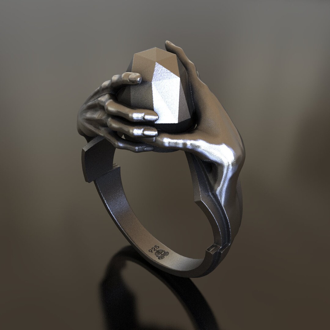 Ring der Telekinese, handgefertigt 925 Sterling Silber Verwickelte Psychic Power Design Unisex