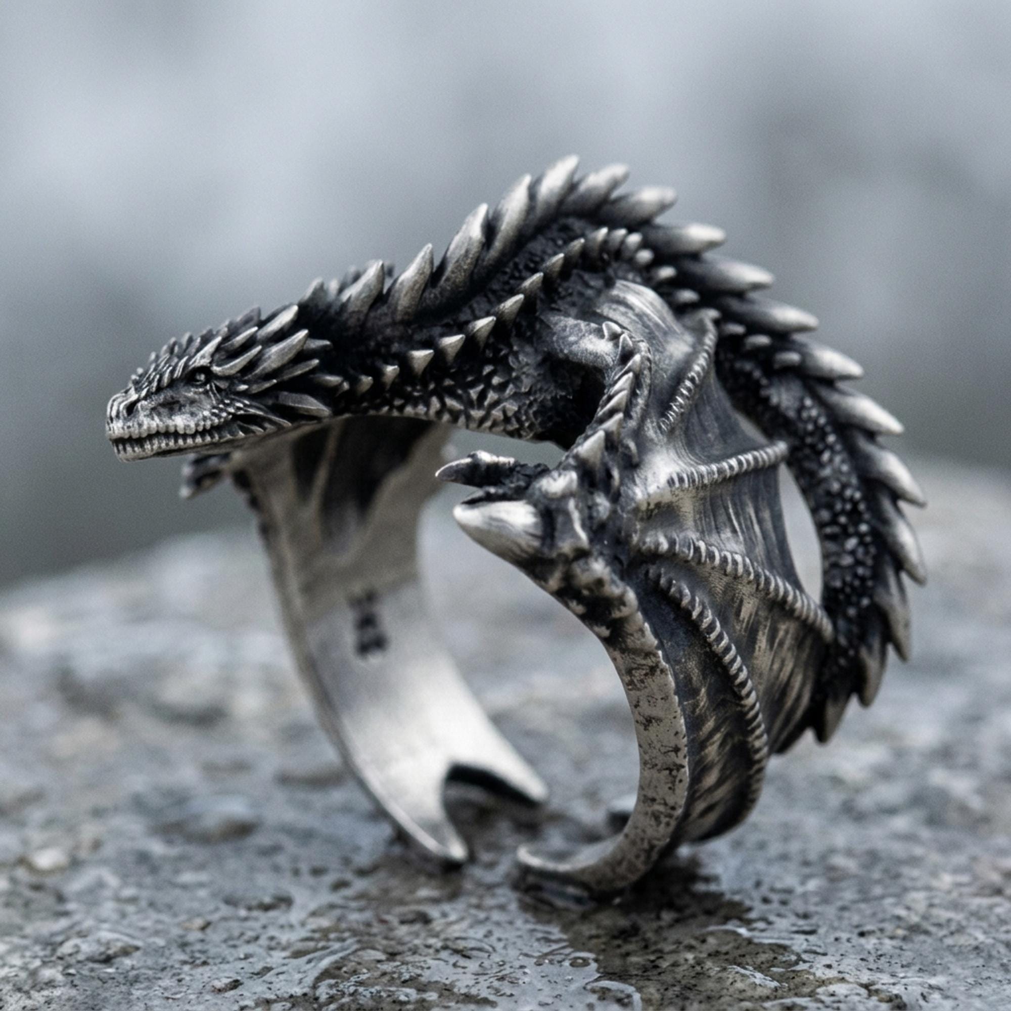 Dragon 925 Sterling Silver Ring, Dracarys Ring Handcrafted