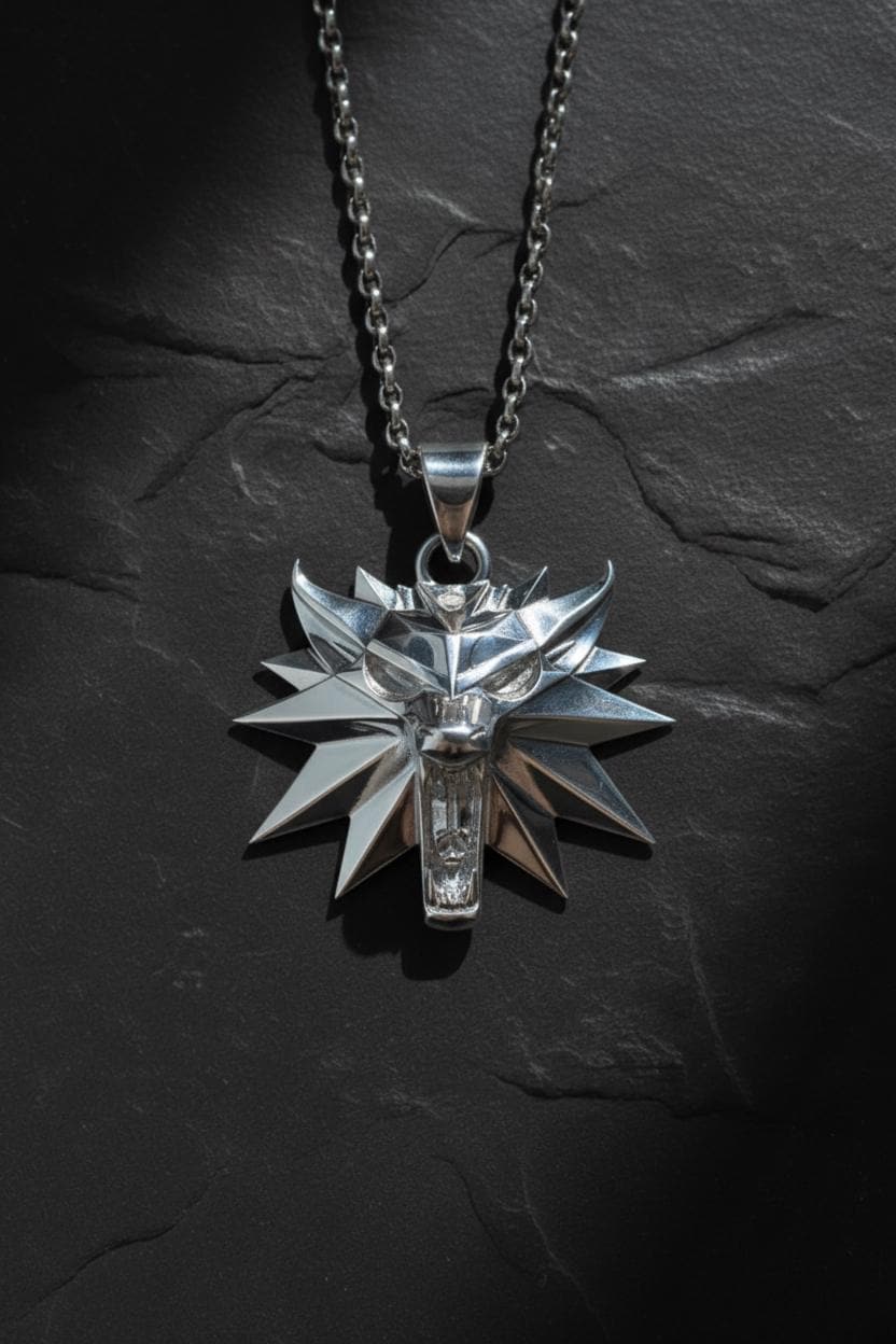 Collier Pendentif Sorceleur The Witcher 3 – Médaillon Tête De Loup Rouge, Alliage De Zinc, Longueur 45+5 Cm - 7
