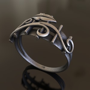 925 Sterling Silver Leaf Branch Ring - Handcrafted, Unisex, Nature-Inspired, Botanical Design, Perfect Gift for Nature Lovers & Green Thumbs
