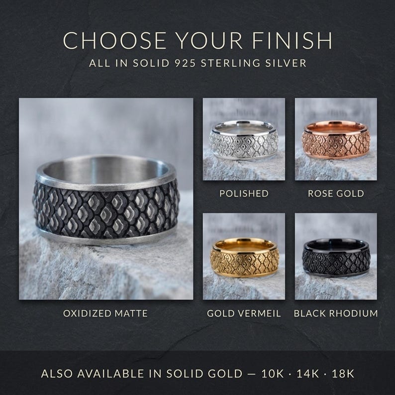 Gold Men Wedding Ring Japanese Art Inspired Wave Pattern Unique Engagement Band Traditional Craftsmanship Timeless Elegance Limited Edition image 3