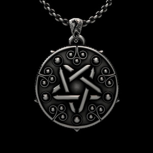 Witcher Yennefer Medallion Sterling Silver 925 Pentagram Necklace Sorceress Symbol Pendant