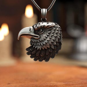 Sterling Silver Eagle Necklace, 925 Silver Bird Pendant, American Bald Eagle Jewelry, Personalized Animal Necklace, Patriotic Gift