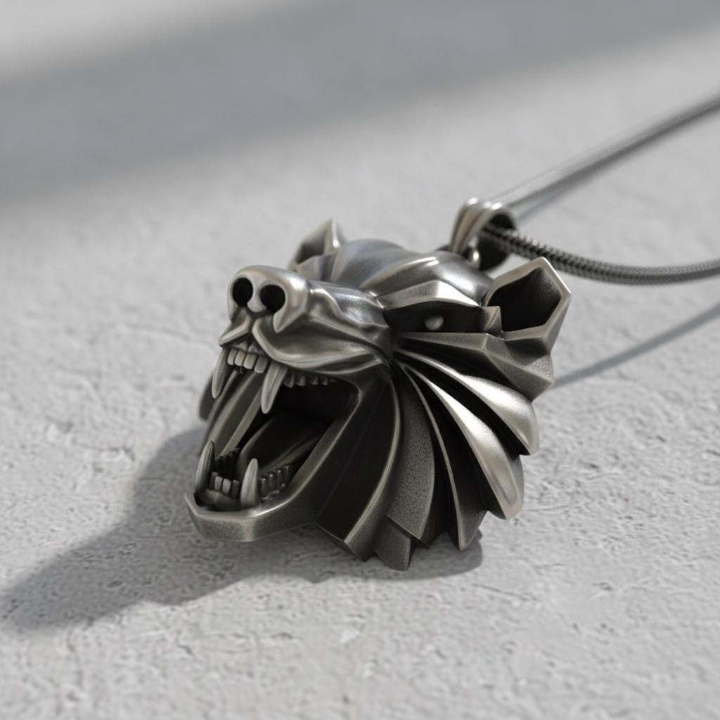 Charlotte's Bearエンブレムネックレス Bear School Medallion Necklace - 925 Sterling Silver - Authentic