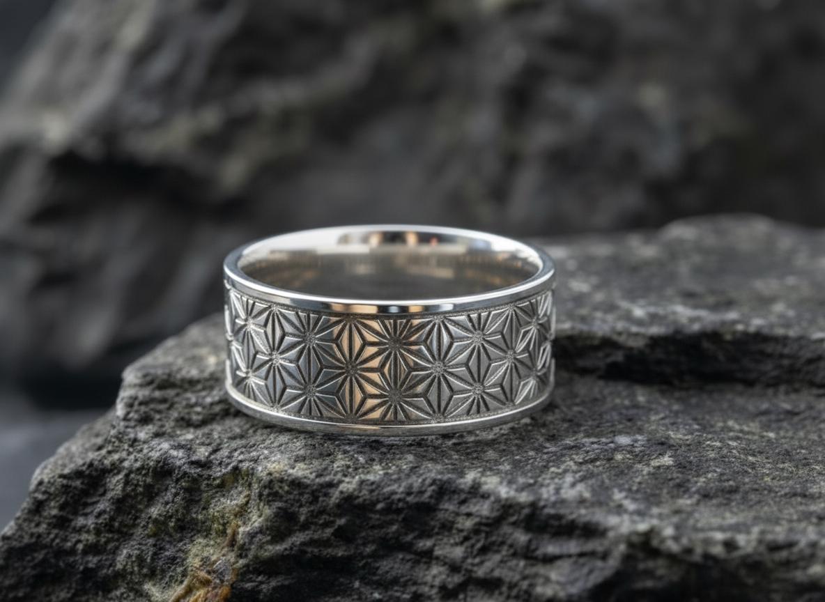 Asanoha Pattern Ring 925 Sterling Silver 14K Gold Vermeil