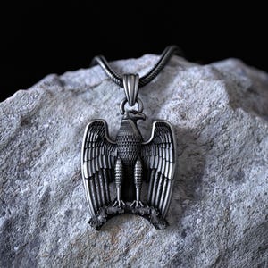 Bold Eagle Symbol Necklace 925 Sterling Silver Patriotic Pendant for Men Women Powerful Eagle Design American Heritage Gift Jewelry