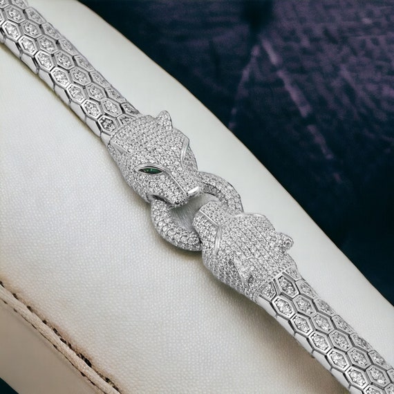 silver925×パイソン　バングル Exclusive 925 Sterling Silver Python Bracelet, Handcrafted