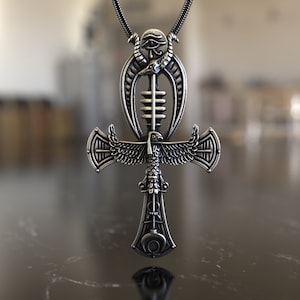 Ankh Anhänger Halskette, 925 Sterling Silber, Symbol des Lebens, Altes ägyptisches Amulett, handgefertigte Kunstfertigkeit, zeitloses Design spiritueller Schmuck