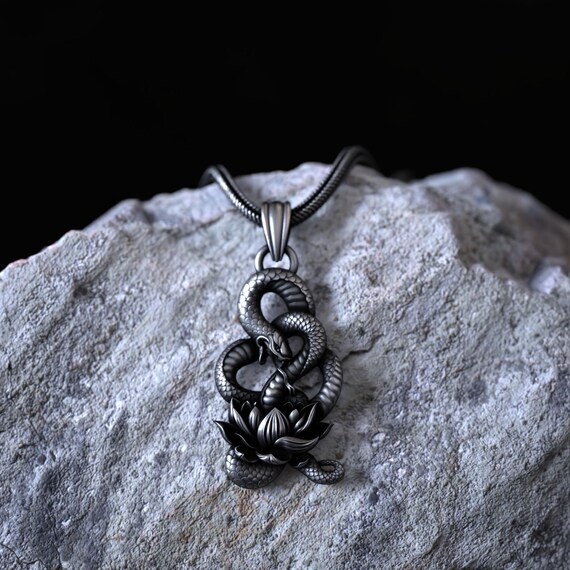 Splendida Collana A Forma Di Serpente In Argento Sterling 925 Con - Foto 7