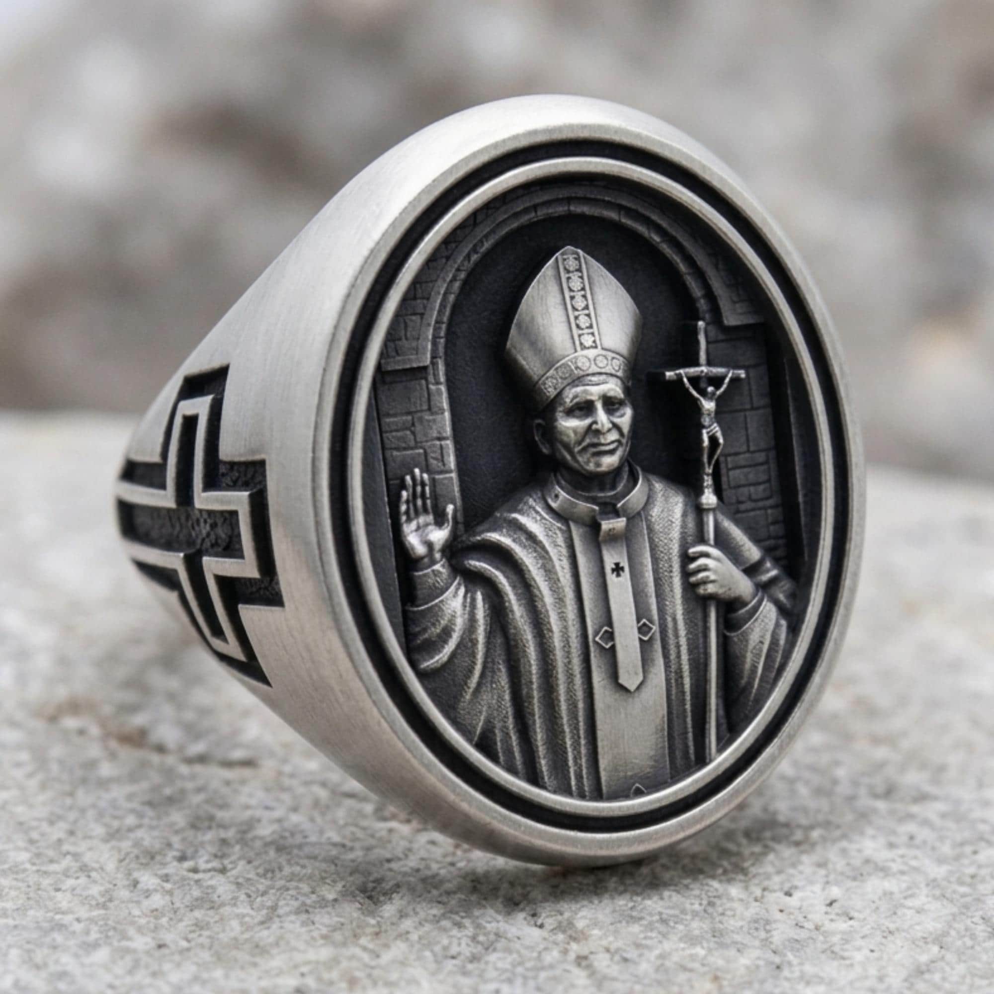 Pope Francis Ring, 925 Sterling Silver, Papa Franciscus I