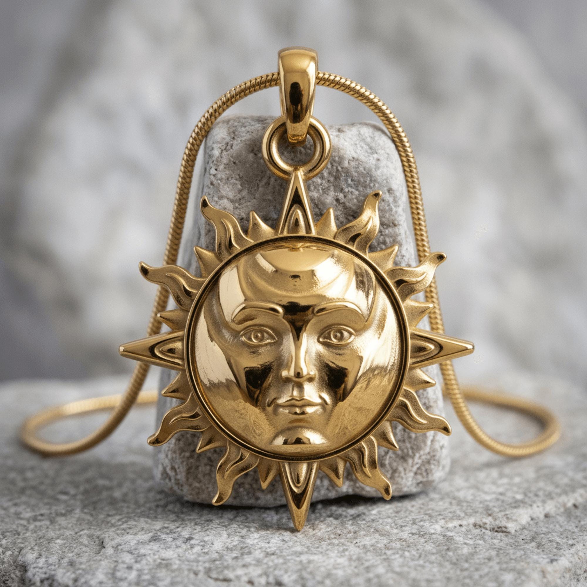 Sun Pendant, 925 Sterling Silver, Handcrafted Celestial-inspired