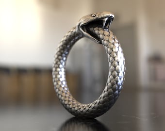Ouroboros Snake Ring - 925 Sterling Silver - Ancient Symbol - Handmade Artistry - Exquisite Detailing - Unique Gift - Limited Availability