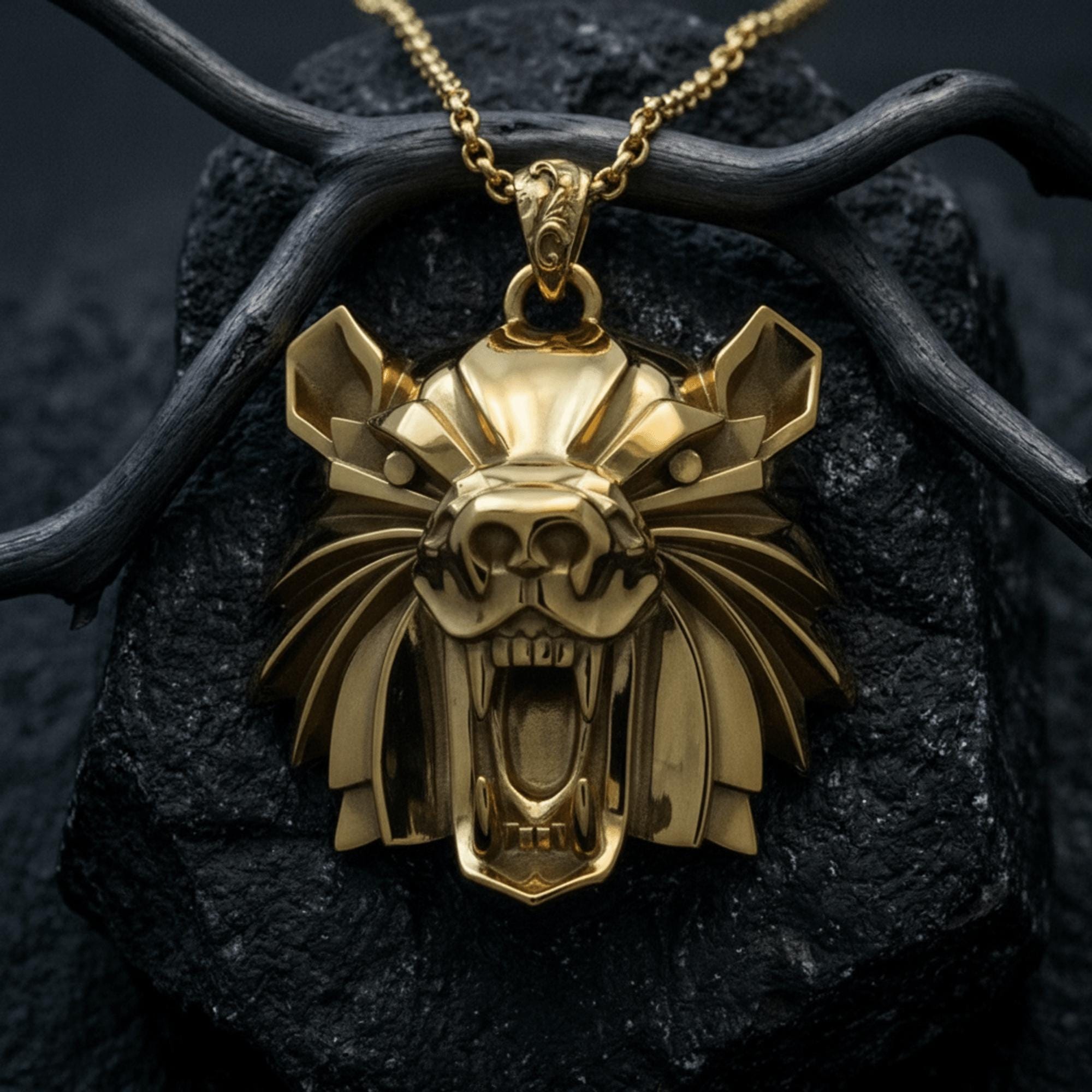 Bear School Medallion Necklace - 925 Sterling Silver - Authentic