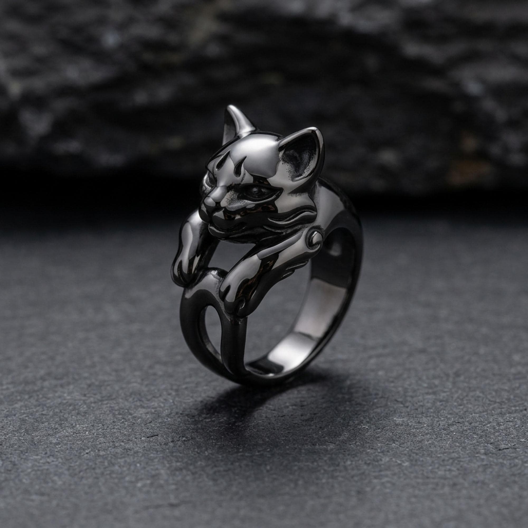 Adorable 925 Sterling Silver Cat Ring - Handcrafted, Adjustable