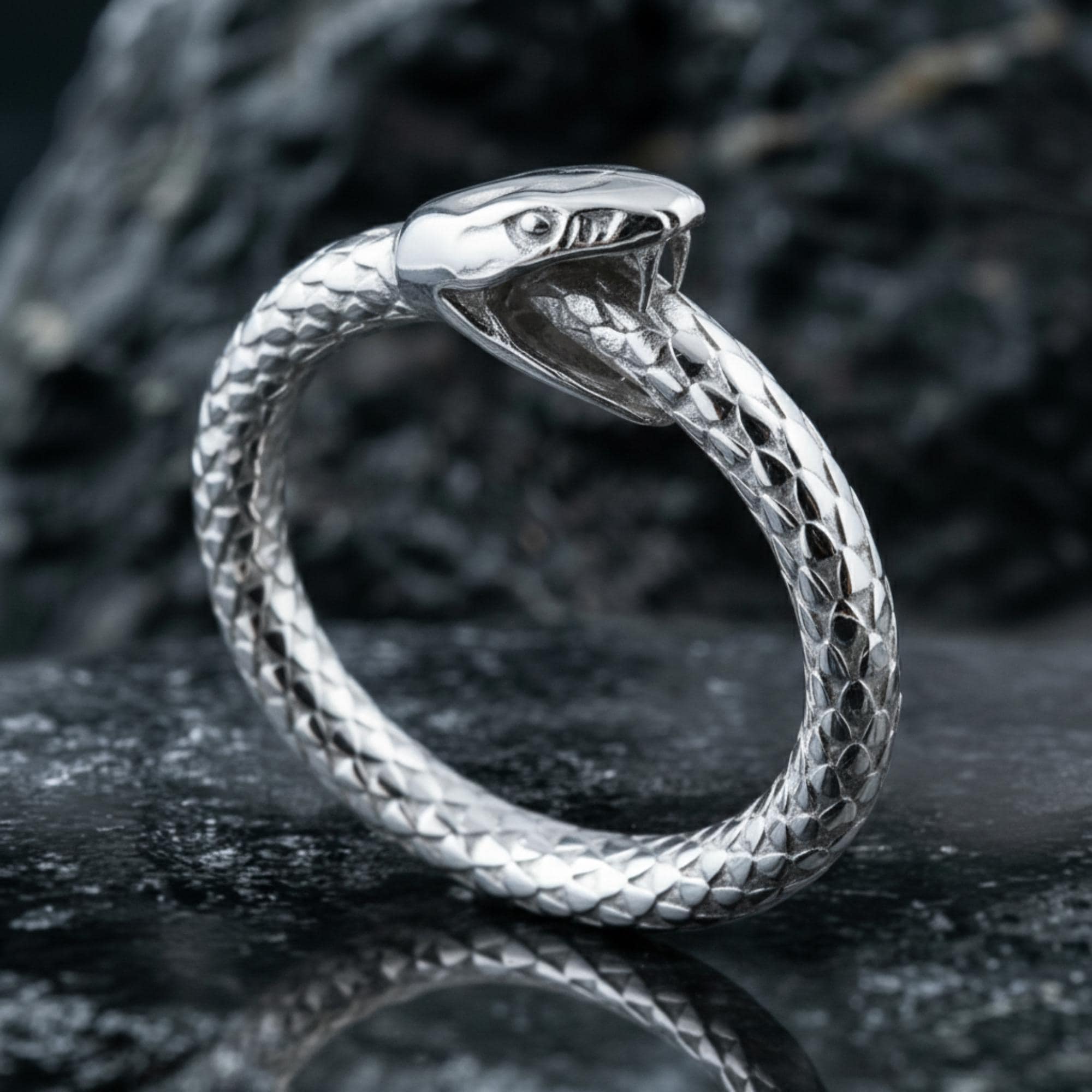 Ouroboros Snake Ring - 925 Sterling Silver - Ancient Symbol