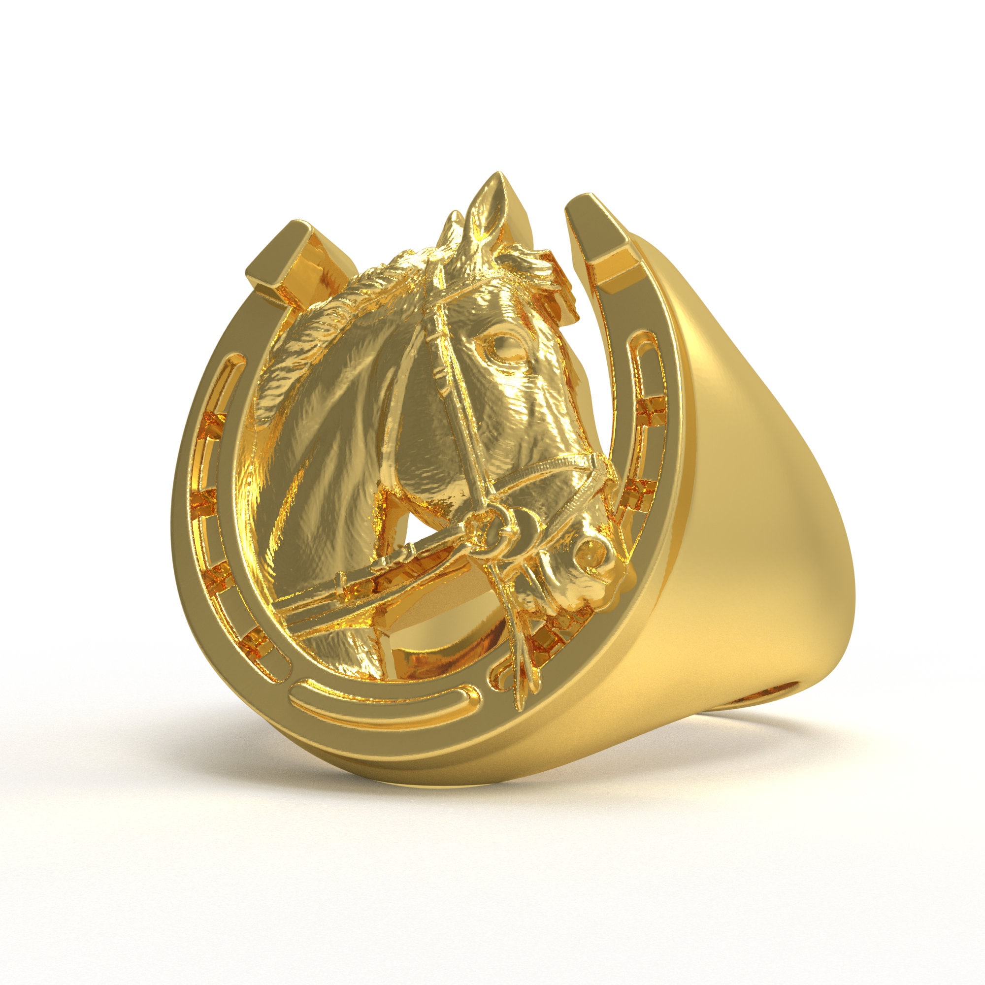 Gold Horse Head Luck Ring Handcrafted Symbol of Fortune Perfect Gift for Equestrians Jewelry Enthusiasts 10K Gold 14K Gold 18K Gold Etsy Australia