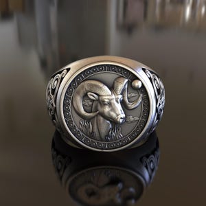 Astrology-Inspired 925 Sterling Silver Aries Ring - Handcrafted Unisex Zodiac Accessory - Ideal Birthday or Special Occasion Gift