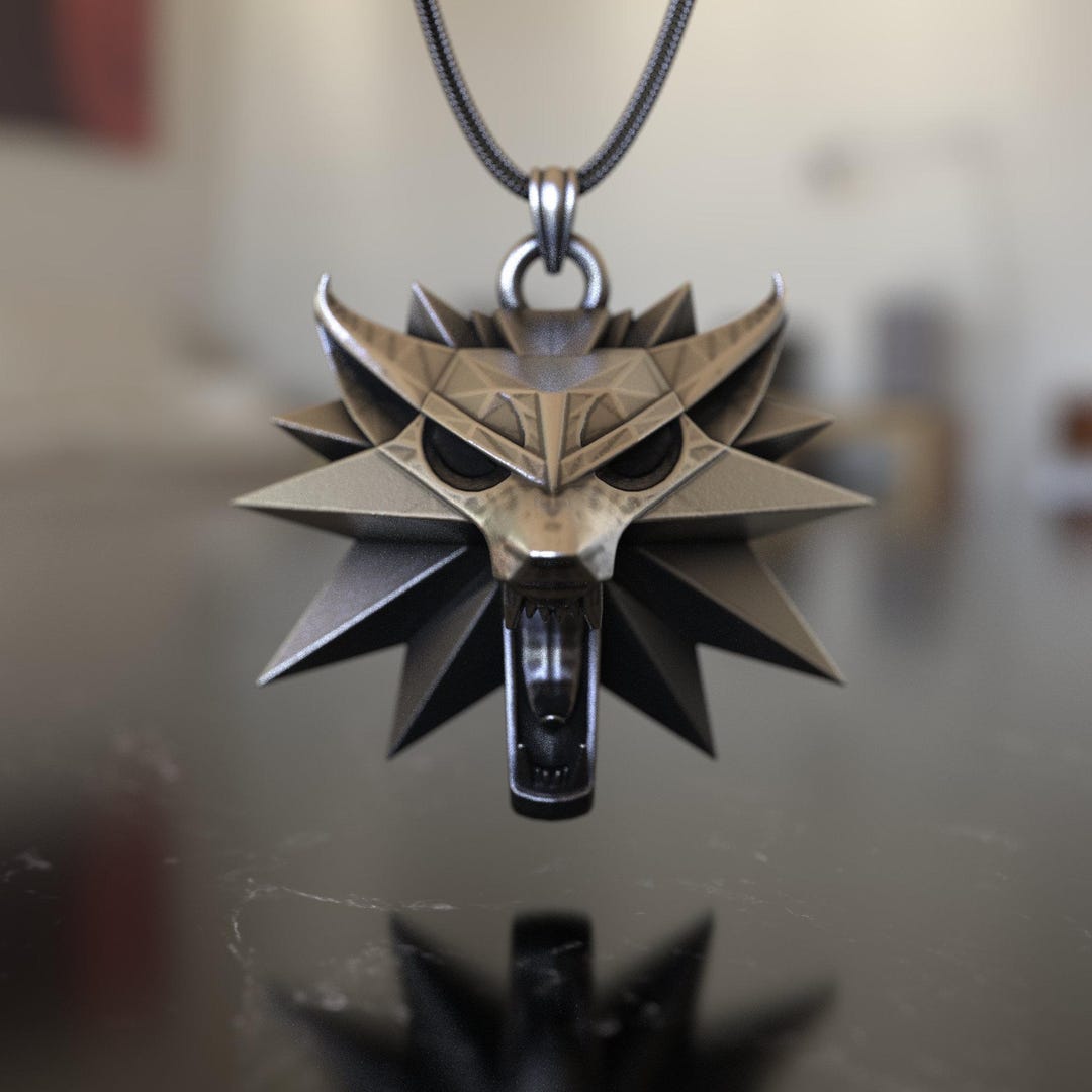 Witcher Medallion In Game 925 Sterling Silver Wolf School Emblem
