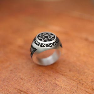 Open Source Hardware Ring 925 Sterling Silver Unique Design Handmade Artisan Crafted Jewelry for Men and Women Tech Enthusiast Gift