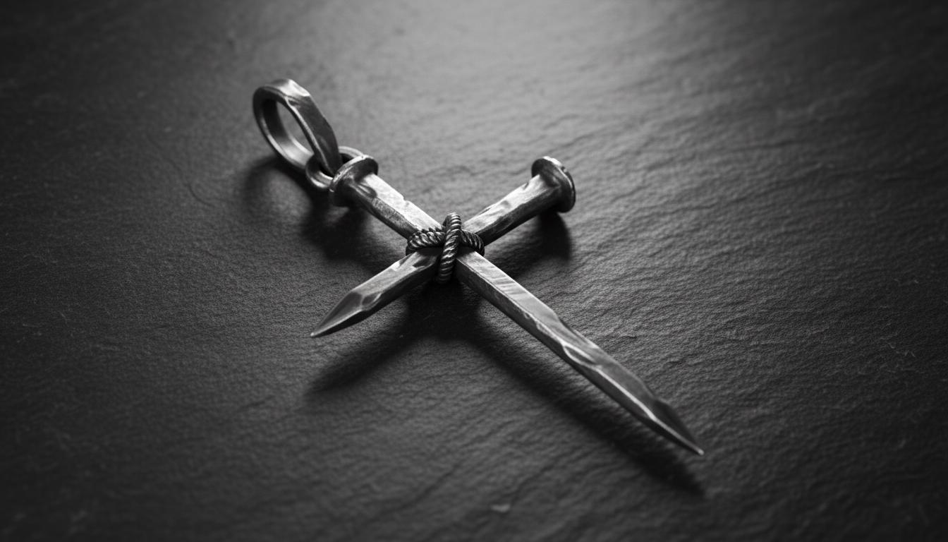 Jesus Kreuz Halskette Holz Metall Anhänger Schmuck... – Grandado