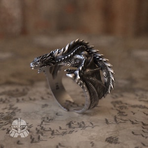 Dragon 925 Sterling Silver Ring, Dracarys Ring Handcrafted Mythical Creature Jewelry, Perfect Gift for Fantasy Lovers and Dragon Lover