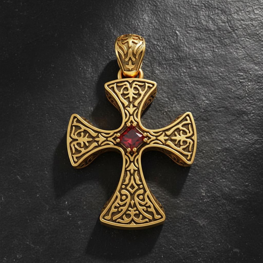 Großes Traditionelles Keltisches Kreuz Aus Gelbgold | Rings From Ireland