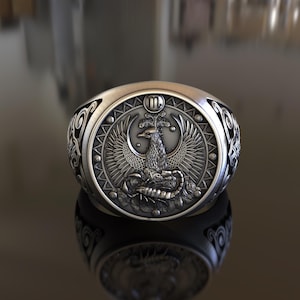 Exquisite Scorpio Zodiac Ring, 925 Sterling Silver, Handmade Jewelry, Astrology Horoscope Constellation Gift, Birthday Present, Adjustable