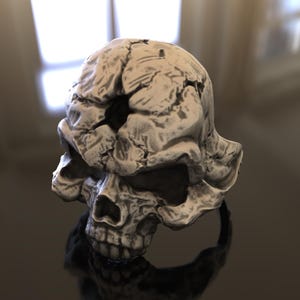 Gothic Skull Ring, 925 Sterling Silver, Handmade Biker Jewelry, Chunky Anatomic Skull, Grunge Punk Ring, Gift for Him, Edgy Statement Piece
