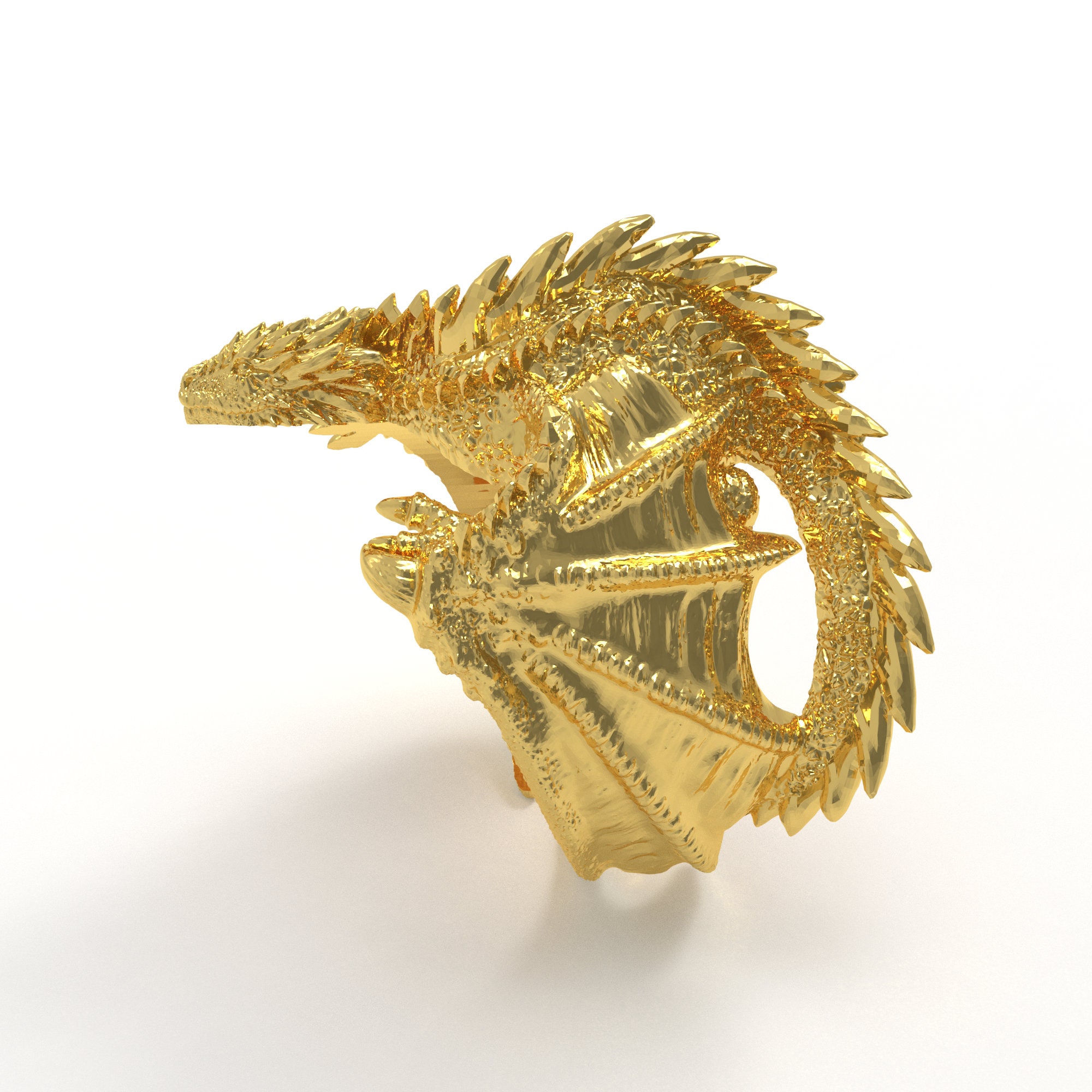 Dragon Ring: Handcrafted Gold, Mythical Fantasy Style - Unique 