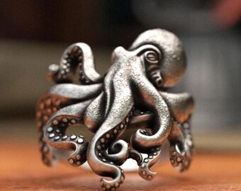 Orca Offener Ring Aus 925 Sterling Silber – Hai-Motiv, Größe 7, In Geschenkbox, Für Männer & Frauen