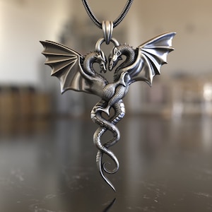 Dragon Criss Cross Pendant 925 Sterling Silver Mythical Power Meets Elegance, Perfect for Fantasy Lovers Bold Statement Makers Unique Design