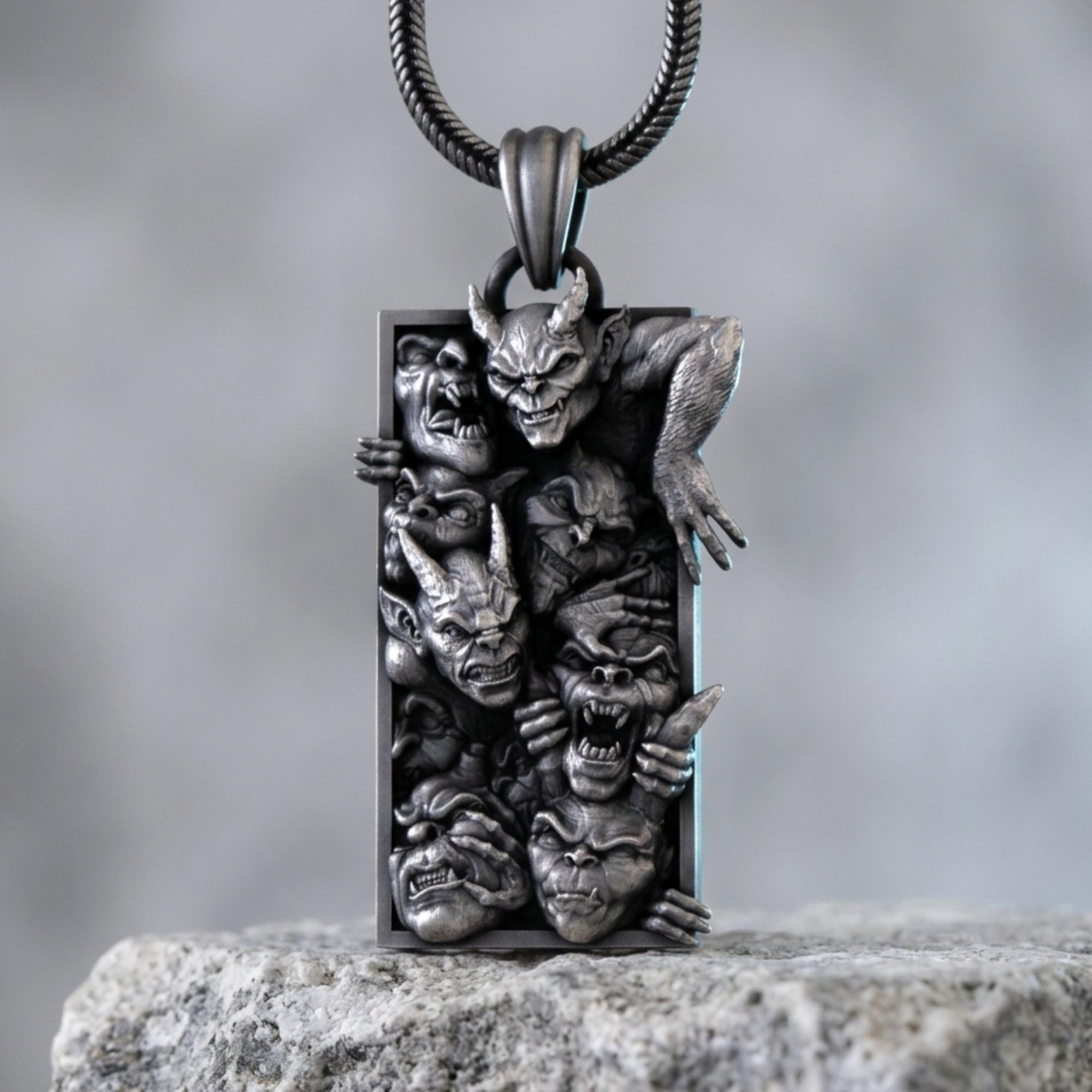 Devil Head Pendant - Etsy