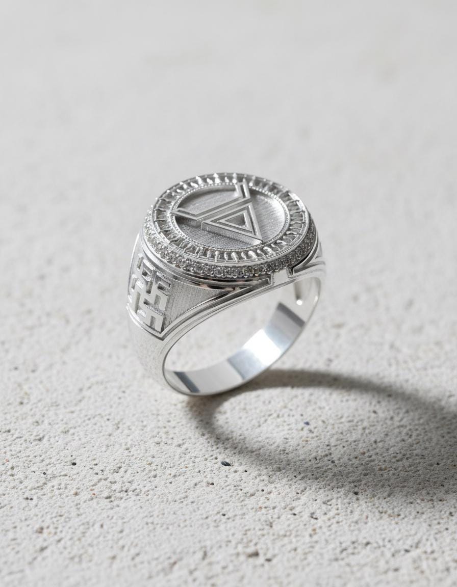 SILVER925 ANONYMOUS DESIGN RING/シルバー/リング Sobriety Ring 925 Sterling Silver Polished Finish AA Symbol