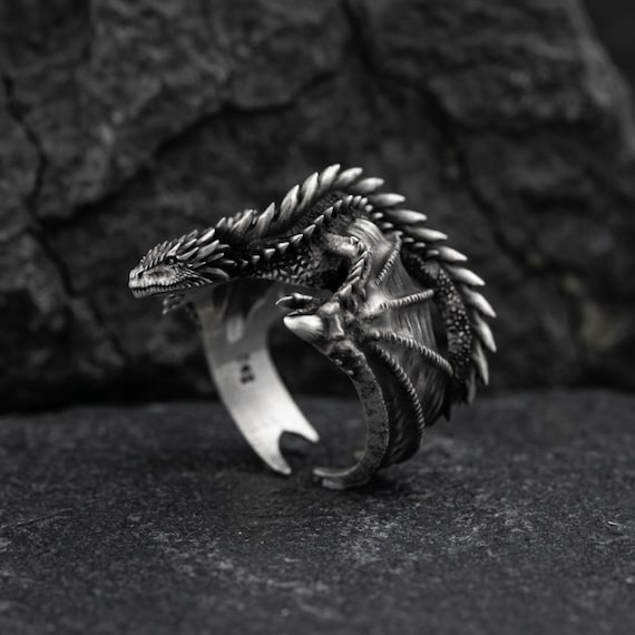 Dragon 925 Sterling Silver Ring, Dracarys Ring Handcrafted