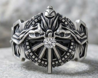 Ring of Legend Lucii, Handmade Final Fantasy Ring, Regis Lucis Caelum Ring, Anime Jewelry, Oxidized Silver Gamer Ring,  Iconic Game