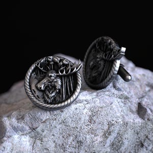Majestic Moose Head Cufflinks 925 Sterling Silver Animal Jewelry Men&#39;s Accessories Handcrafted Detailed Wildlife Nature Lover&#39;s Gift