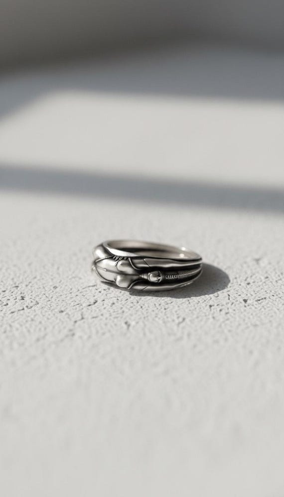 BDSM Silver Ring, Handcrafted 925 Sterling, Bold Subculture BDSM Silver Ring, Handcrafted 925 Sterling, Bold Subculture