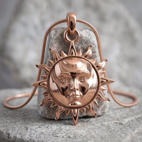 Sun Pendant, 925 Sterling Silver, Handcrafted Celestial-inspired