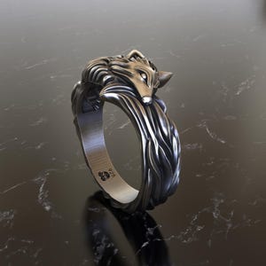 925 Sterling Silver Fox Ring, Adjustable Animal Band Ring, Handmade Silver Jewelry, Cute Fox Wrap Ring, Boho Woodland Ring, Gift for Her