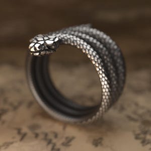 Handmade Snake 925 Silver Ring, Adjustable Unisex Serpent Design, Symbol of Transformation, Unique Gift, Spiritual & Mystical Accessory