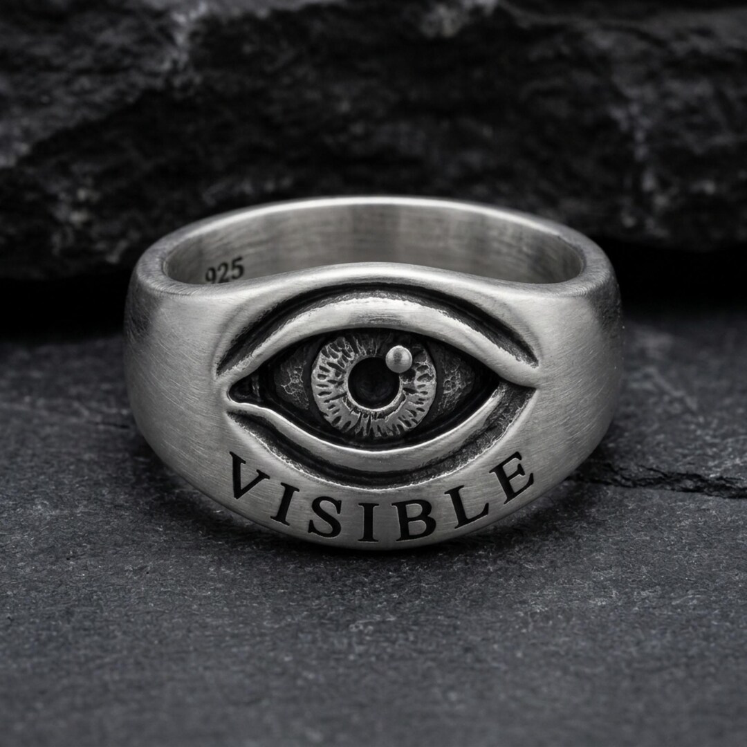 Seeing Eye Rings All Seeing Eye Ring, 925 Sterling Silver Oxidized Visible Band ...