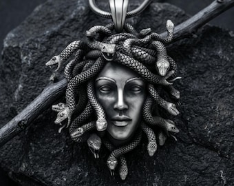 Medusa Gorgon Ormhuvud Hänge Halsband 925 Sterling Silver Mytisk Varelse Smycken Grekisk Mytologi Medusa Halsband Dam Gåva